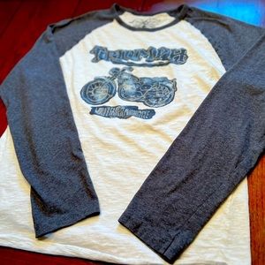 Lucky x Triumph "World's Fastest Motorcycle" L/S Raglan Tee (LG/White x Gray)